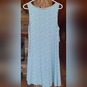 Blue Floral Sleeveless Dress By Old Navy Sz Med